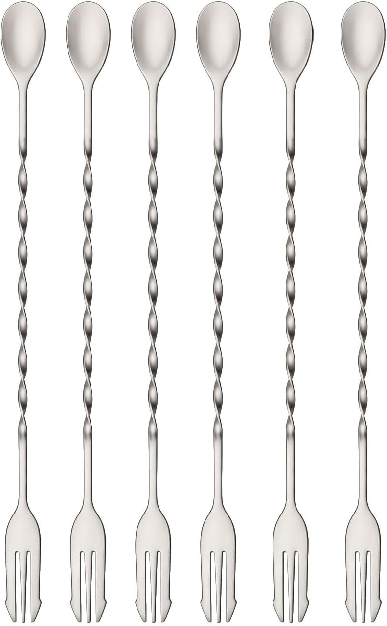 Alternative view of 6 Adet 32 cm Çelik Çift Başlı Kokteyl Karıştırma Barmen Kaşığı cin582-6