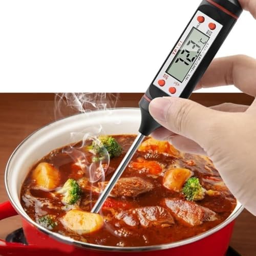Alternative view of Mutfak Tipi Dijital Yemek Termometresi | LCD Ekranlı ve Koruma Kılıflı | Et Pişirme Derecesi ve Sıvı Sıcaklık Ölçer | Hassas Sensörlü-Tüm Yemekler İçin Uygun