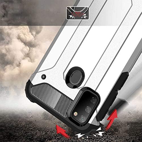 Alternative view of Galaxy M21 ile uyumlu Çİft Katman Koruyucu Crash Military Tank Kılıf - Rose Gold