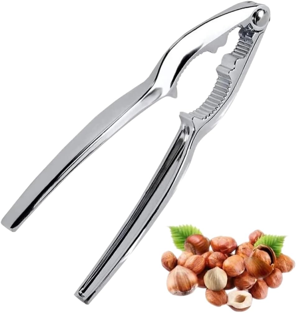 Paslanmaz Çelik Metal Ceviz Kıracağı – Ergonomik Saplı Dayanıklı Fındık ve Badem Kırma Aparatı (15 cm)