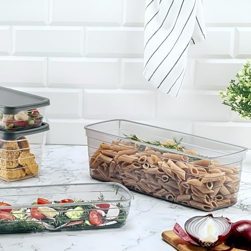 Hobby Life Trend 3'lü Kare Saklama Seti – Geniş Hacimli, İstiflenebilir Modern Mutfak Düzenleyici (Sis Grisi) - Görsel 2