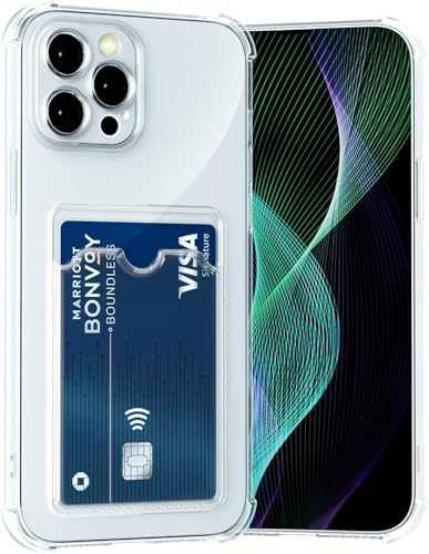 for ile uyumlu şeffaf clear kartlıklı darbe emici anti-shock darbeye dayanıklı wallet case kılıf ( A15)