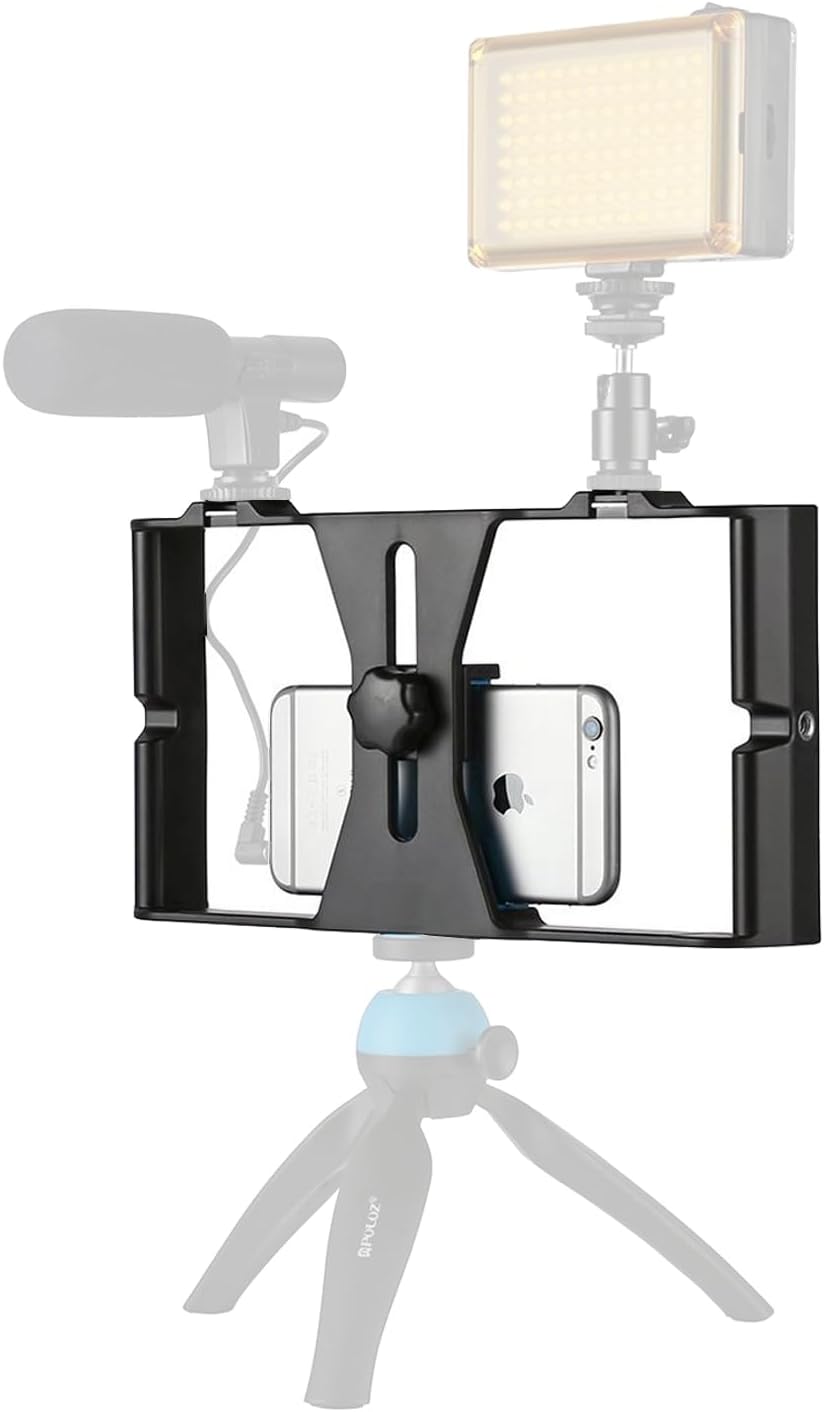 Cep Telefonu için Tutucu Kafes, Canlı Yayın Vlog, Kick, Youtubes Için Mini Taşınabilir Panel, Kıskaçlı Telefon Tutucu, YouTube ve Yayıncı Telefon Sabitleyici PU3007 (PU3007 - Kırmızı)