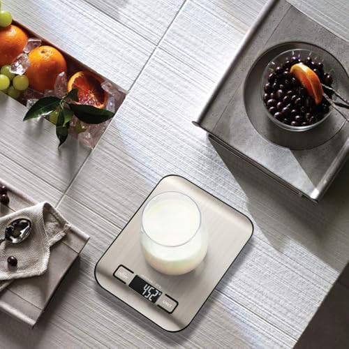 Alternative view of Dijital Mutfak Terazisi – 5000 g / 1 g Hassasiyetli Paslanmaz Çelik Tartı, LCD Ekranlı, Akıllı Otomatik Kapanma Özelliği, Gram, Ons ve Mililitre Ölçer