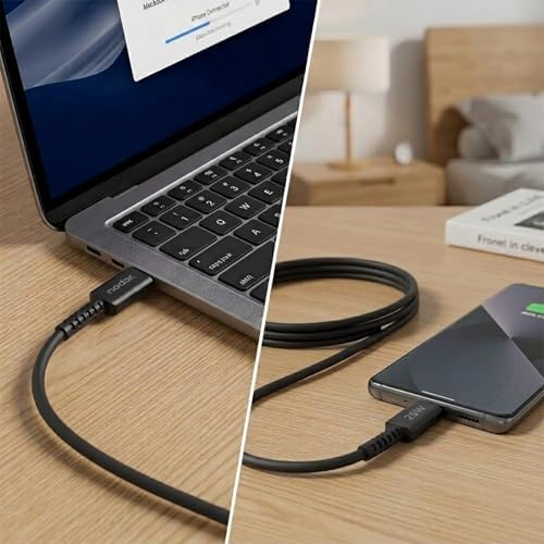Nodar 25W USB-C to Type-C Hızlı Şarj ve Data Kablosu 1 Metre - PD Şarj Kablosu, Siyah - Görsel 3