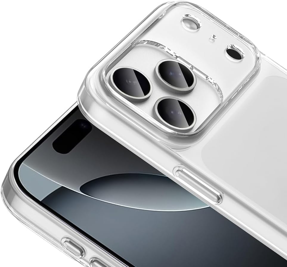 MADNOVA Apple iPhone 17 Pro Max İle Uyumlu Şeffaf Telefon Kılıfı, Kamera Korumalı Silikon Kılıf