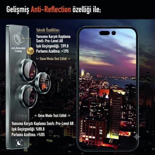 Fixmaster iphone 16 Pro - 16 Pro Max Uyumlu (SİYAH TİTANYUM) Kamera Lens Koruyucu, Kolay Kurulum, Alüminyum Alaşımlı Çerçeve, Darbelere ve Çizilmelere Karşı Yüksek Dayanıklı Temperli Cam - Görsel 3