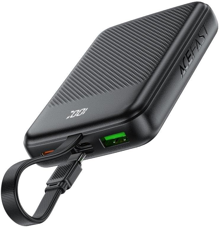 Acefast LED Dijital Ekran Göstergeli 10000 mAh Taşınabilir Şarj Aleti PD22.5W Powerbank + Usb-C Kablosu - M13