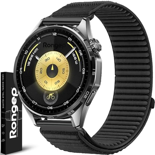 ile Uyumlu Mountain Loop 22mm Kordon GT6/GT6 Pro/GT5/GT5 Pro/GT4/GT3/GT3 Pro/GT2/GT2 Pro 46mm için Terleme Karşıtı GT6 Kordon Metalik Bağlantılı 1.Sınıf Dokuma Kumaş GT6 Kayış - Görsel 3