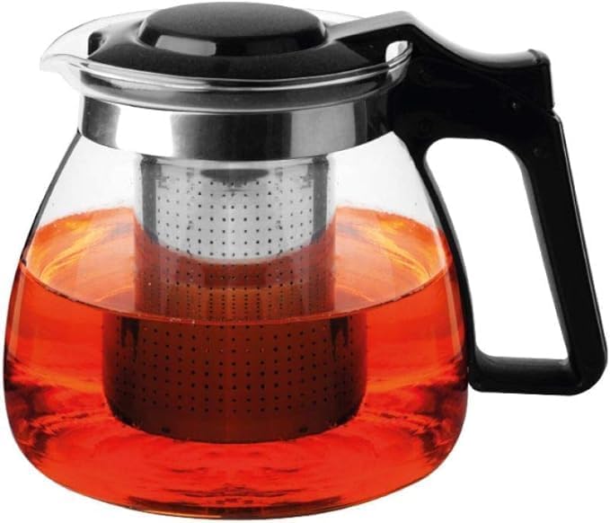 Isıya Dayanıklı Borosilikat Cam Demlik, Kendinden Süzgeçli, Şık Tasarım (1500 Ml)
