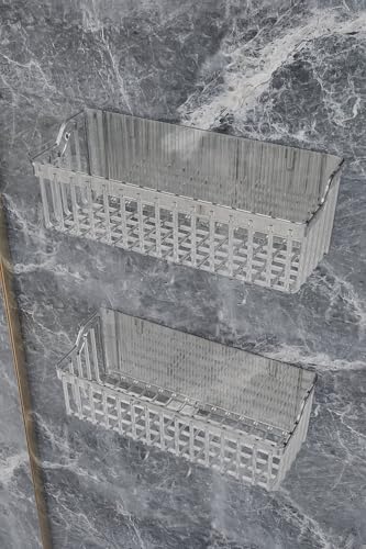 Banyor Yapışkanlı Banyo Rafı, 2'li Banyo Düzenleyici Organizer Banyo Duş Rafı Şampuanlık, Plstik
