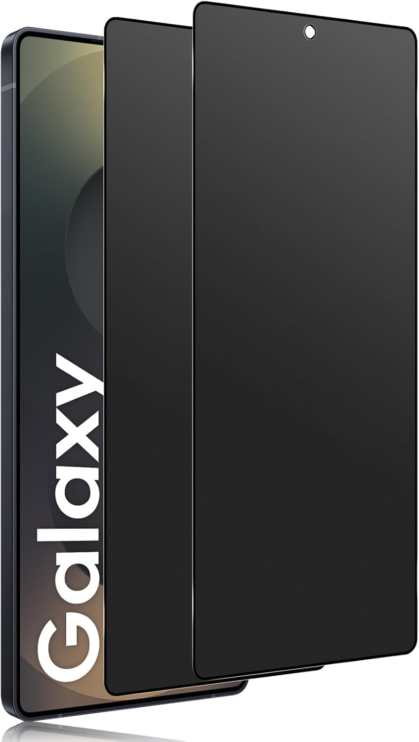 Galaxy S25 Ultra için Privacy Temperli Cam – 2 Adet - Yanlardan Siyah Görünüm, Kavisli Kenar, Parmak İzi Azaltıcı, Ultra İnce 0.3mm, Hassas Kesim - Görsel 3