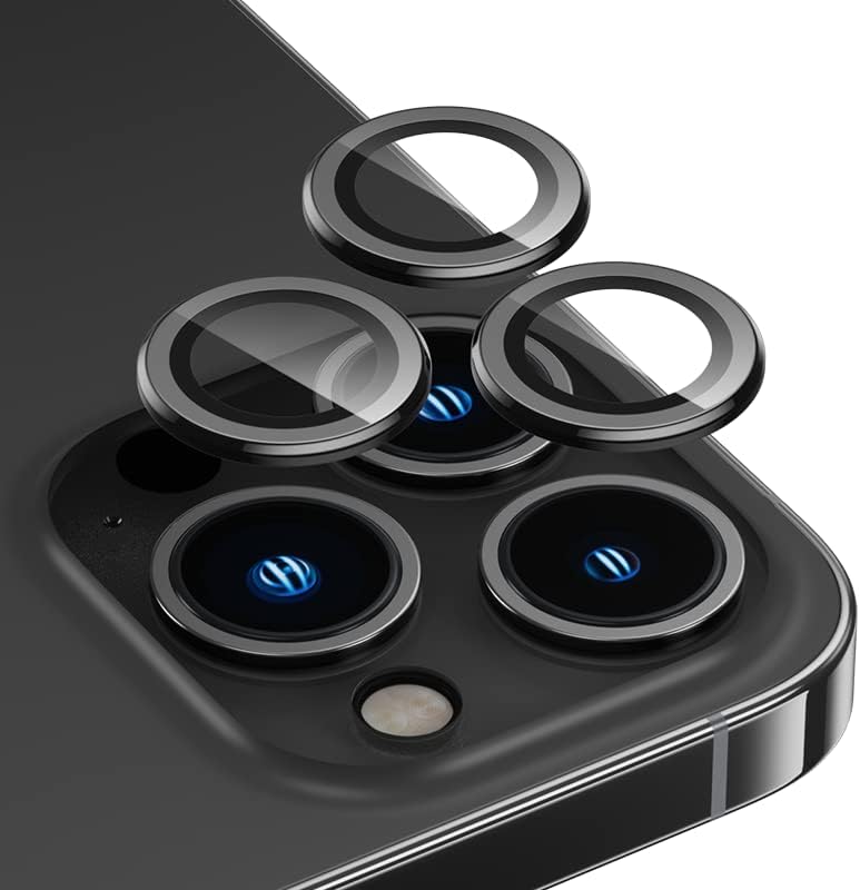 Alternative view of Safir lens Safir mercek koruması iphone 14 PRO ve 14 PROMAX ile Uyumlu Gerçek Safir cam Kamera Lens Koruyucu Çelik Halka Hd 9d Kırılmaz Cam Renk : siyah Çerçeveli