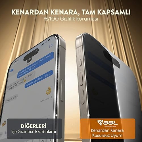 Apple iPhone 13 Privacy Hayalet Cam Tam Ekran Temperli Koruyucu - Görsel 3