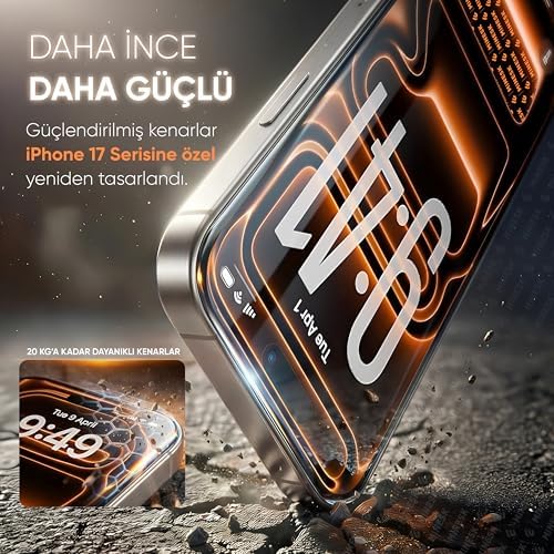 iPhone 17 PRO MAX için ULTRA EASY SUPER GLASS (2 ADET) İnce Çerçeve Temperli Cam Ekran Koruyucu Yeni Nesil Akıllı Hizalama Kutusu ile Kolay Uygulama (17 PRO MAX) - Görsel 2