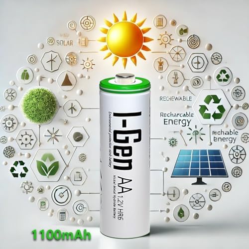Alternative view of I-Gen B154 2 Adet AA 1100 mAh Şarjlı Kalem Pil 1.2V Ni-MH Solar Aydınlatma Uyumlu