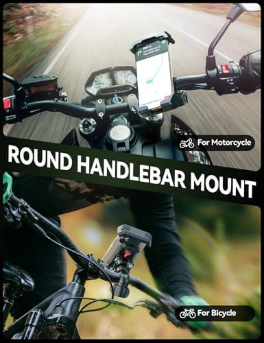 Bike Phone Holder Mount, [Anti Vibration] Bicycle Phone Mount, Dirt Bike Accessories for All 4.7-7.0" Phones, Motorcycle Phone Mount for iPhone 16 Pro Max/15/14/13/12  S25/S24/S23
