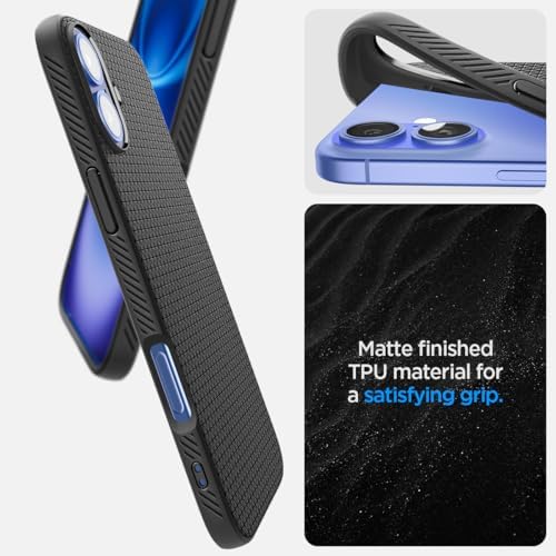 Alternative view of Apple iPhone 16 ile Uyumlu ince Kılıf Liquid Air Hava Kanalı Teknolojisi™ Askeri Sınıf Koruma Matte Black Dokulu Yüzey Kapak - ACS08194 | iPhone 16 ile uyumlu