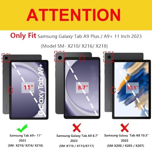 Alternative view of Galaxy Tab A9 Plus X210 360 Derece Döner Yatay ve Dikey Standlı Tablet Kılıfı Siyah