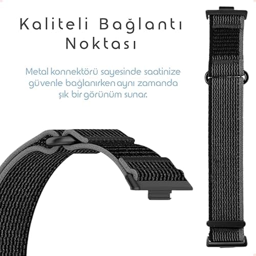 Alternative view of [Hook Loop]  Watch Fit 5/Fit 5 Pro/Fit 4/Fit 4 Pro/Fit 3 ile Uyumlu Kordon Cırt Cırt Tasarım Fit 5 Kordon Nefes Alabilen Terletmeyen Kumaşlı  Fit 5 Pro Kordonu