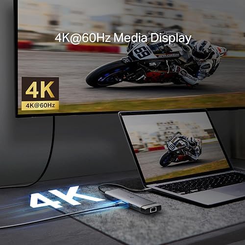 UH9120C, 4K 60Hz HDMI, Gigabit RJ45 Port, 100W Hızlı Şarj, SD ve MicroSD Kart Yuvası, 5Gbps Data Transfer Hızı, 9'u Bir Arada USB-C Hub - Görsel 3
