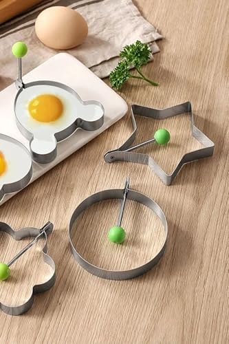 Metalik Daire Şeklinde Metal Omlet Yumurta Ve Krep Kalıbı, Dayanıklı Mutfak Aksesuarı - Görsel 3