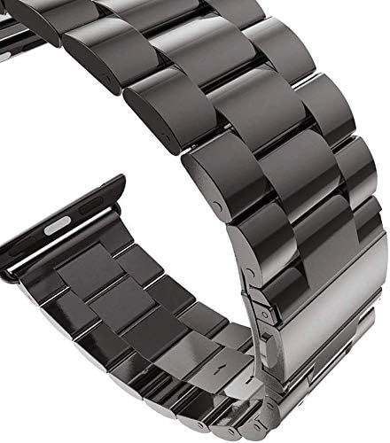 Apple Watch Series 11 42mm Metal Stainless Steel için Kordon Siyah [Watch Series 11 42mm ile Uyumlu Kordon - Siyah]