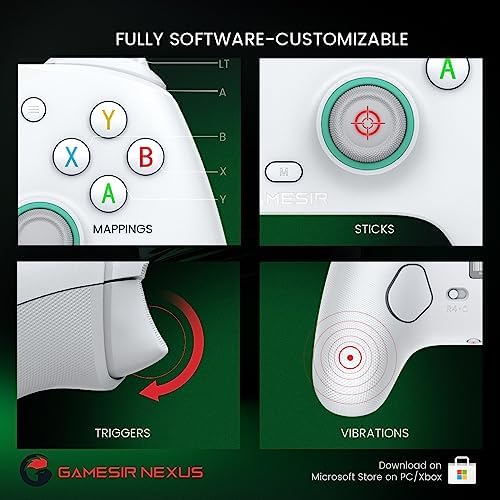 Alternative view of Xbox Series X|S, Xbox One ve Windows 10/11 için G7 SE kablolu oyun kumandası, Hall efektli Joysticks/Hall Trigger, 3,5 mm ses jakı (beyaz)