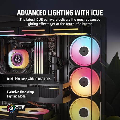 iCUE Link LX120-R RGB 120mm PWM Ters Fanlar - Üçlü Fan Kiti - Düşük Gürültülü, Manyetik Kubbe Rulman, Çift Işık Döngüsü, QuikTurn Vidaları, Sıfır RPM Modu - Siyah - Görsel 2