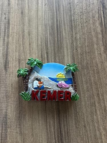 Magnet, Plaj Temalı Dekoratif Buzdolabı Magneti, Palmiye ve Deniz Manzaralı, El Yapımı Turistik Hediyelik Eşya