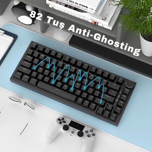 Beyaz Işıklı Hot Swap Kablolu Mekanik Oyun Klavyesi | AK820 Siyah - Kırmızı Switch - Görsel 3