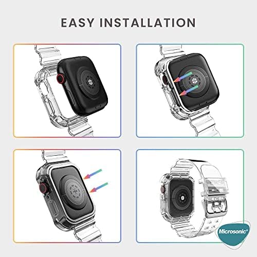 Apple Watch Series 3 38mm için Kordon Transparent Clear Band Yeşil