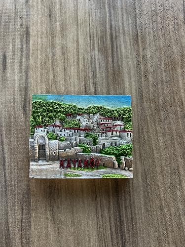 Alternative view of Magnet Fethiye Kayaköy, Dekoratif Turistik Buzdolabı Magneti, Tarihi Antik Kent Temalı, El Yapımı Hediyelik Eşya