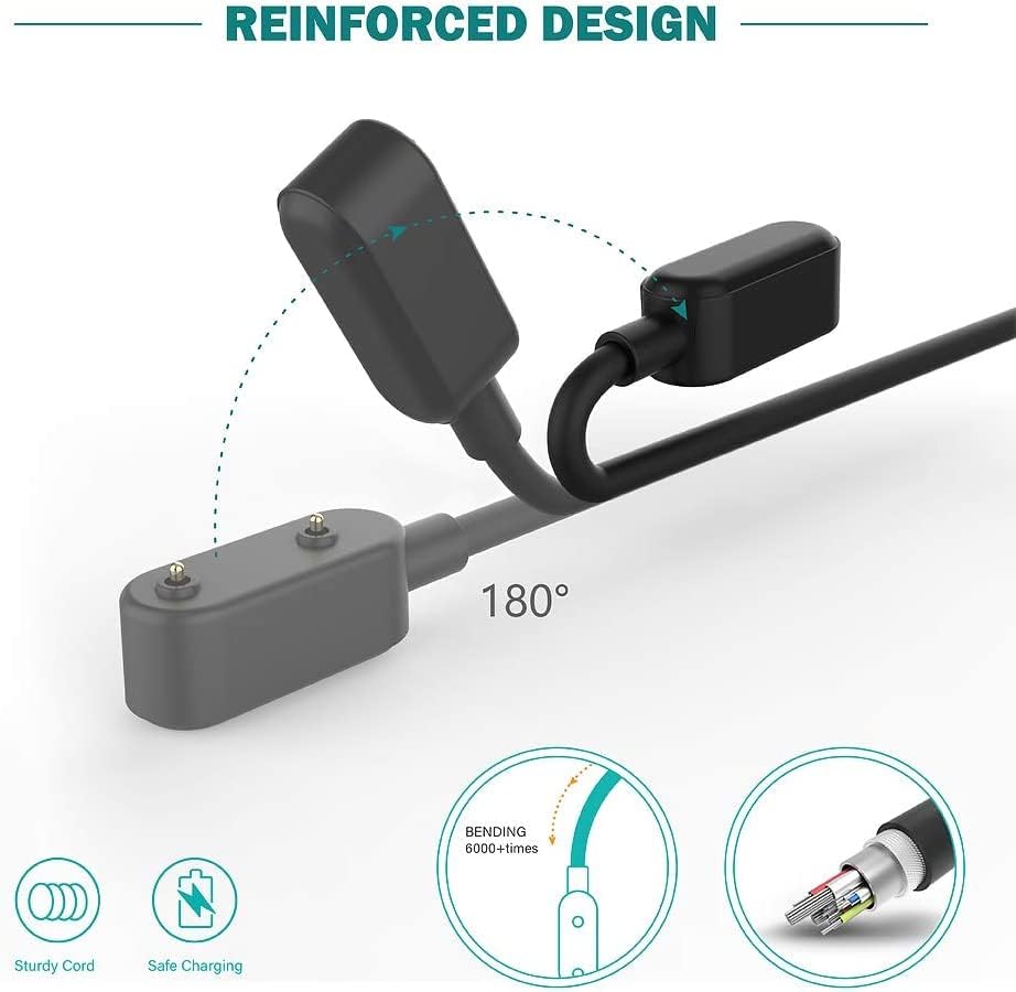Honor Band 7 ile uyumlu Akıllı Saat için Manyetik Usb Şarj Kablosu Honor Band 7 ile uyumlu Kablo Siyah