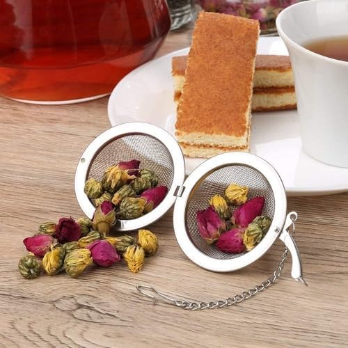 Alternative view of Aputue Paslanmaz çelik çay süzgeci, 2 Adet Paslanmaz Çelik Fileli Çay Demleme Süzgeci, Uzatmalı Zincir Kancalı, Yaprak Çay, Baharat ve Gül Kahvesi için