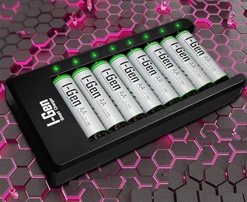 I-Gen G827 8'li Pil Şarj Aleti + 8 Adet AA 2700 mAh Şarj Edilebilir AA Şarjlı Kalem Pilli Set 1.2V Ni-MH - Görsel 3