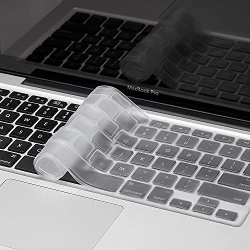 Alternative view of MacBook Klavye Koruyucu US ANSI – Air A1369 A1466 & Pro A1278 A1425 A1502 A1286 A1398 Uyumlu – Amerikan İngilizce Düz Enter – İnce Silikon Şeffaf