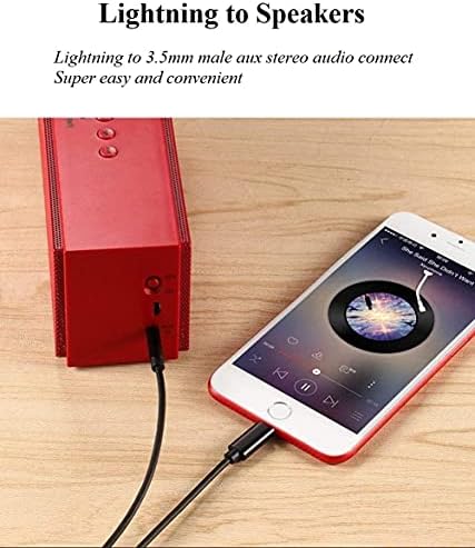 esbeecables iPhone için Aux Kablo, Apple MFi Sertifikalı Lightning 3,5 mm AUX Kablosu, iPhone 14 13 12 11 Pro Max XS XR X 8 7 6 iPad iPod Araba, Ev Stereo Hoparlör Kulaklık, 3,3 FT Siyah - Görsel 3
