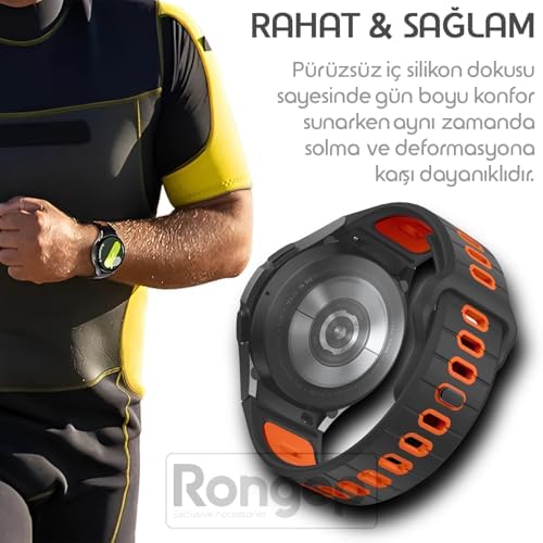 ile Uyumlu Çift Renkli Pin-and-Tuck 20mm Kordon Galaxy Watch 7/6/5/4 Serisi için Galaxy Watch 7 Kordon (40mm/44mm) Watch 6/4 Classic (47/43/42mm) Watch 5 Pro Uyumlu - Görsel 2