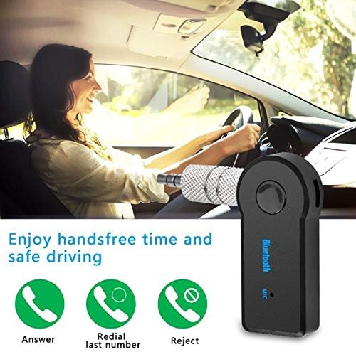 Senkiila Araba için Bluetooth AUX Adaptörü, AUX 3.5mm ile Kablosuz Ses Alıcısı Taşınabilir Eller Serbest Araç Kitleri