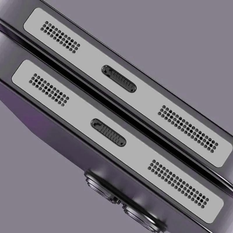 Apple iPhone 12, 13, 14, 15, 16 Pro Max, Pro, Plus Uyumlu Metal Toz Geçirmez Sticker Kulaklık Hoparlör Deliği Anti Toz Önleyici (Siyah) - Görsel 2