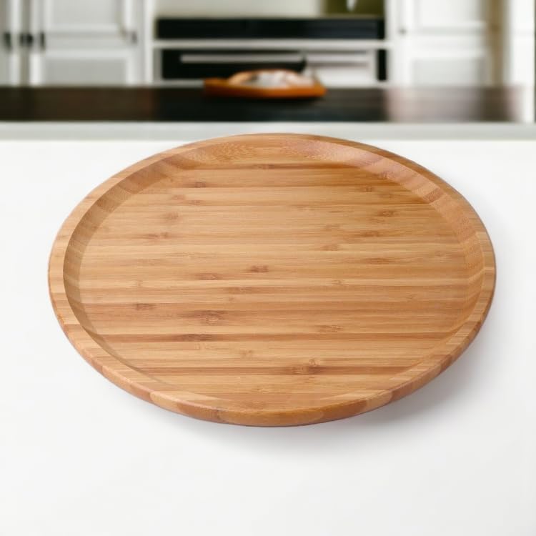 Bambu Lüx Yuvarlak Servis 30 * 30cm, Sunumluk & Çerezlik Sunum Tabağı - Görsel 3