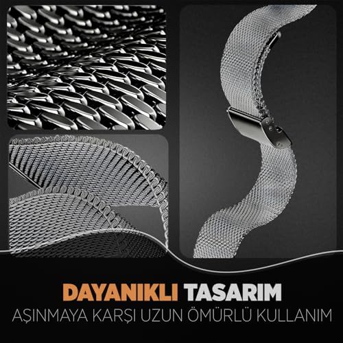Alternative view of ile Uyumlu 22mm Milano Loop Kordon GT6/GT6 Pro/GT5/GT5 Pro/GT4/GT3/GT3 Pro/GT2/GT2 Pro 46mm için Nefes Alan GT6 Pro Terletmeyen Hafif Yapılı Paslanmaz Metal GT6 Kordon (Siyah)