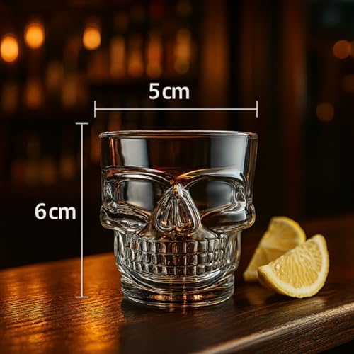 6’lı Tekila Bardağı Seti Kafatası Tasarımlı – 60 ml Şeffaf Cam, Şık ve Dayanıklı Shot Bardakları, Dekoratif ve Özel Sunumlar İçin İdeal - Görsel 3