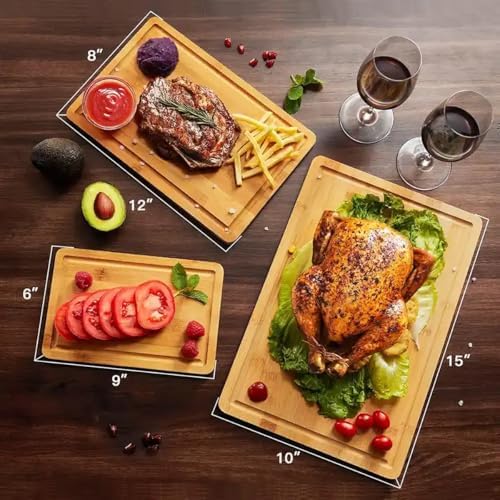 Bambu Steak Sunum Tahtası, Kesme Tahtası, Kalın Bambu, Farklı Ebatlarda (30x20x1.2 cm) - Görsel 3