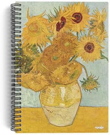 Alternative view of Vincent Van Gogh/Vase with 12 Sunflowers,1888 | Spiralli Defter 03 | A5 | Çizgisiz | 100 Sayfa|Art