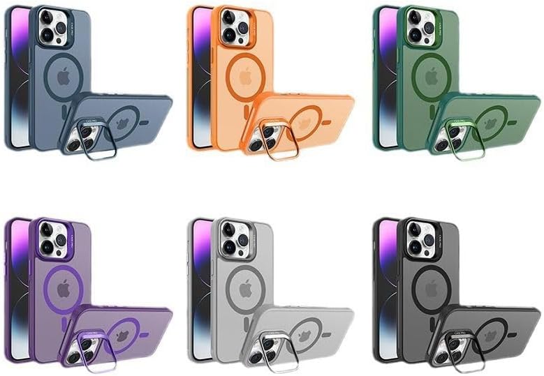 iPhone 16 Pro Max Kamera Korumalı Standlı Kılıf Magsafe ile Uyumlu Açılır Kamera Standlı Manyetik 16 Pro Max Kılıf + Lens Koruma Set Darbeye Karşı Korur (DARK Yeşil) - Görsel 2