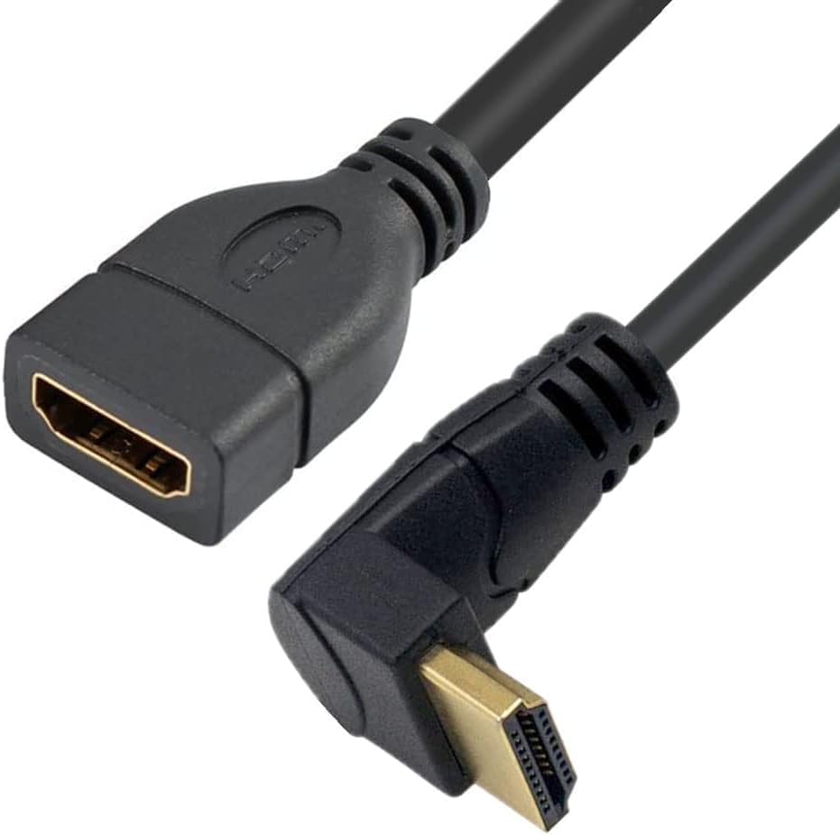 HDMI Dişi Erkek Uzatma Aparatı 90 Derece Dirsek Kablosu 50 cm 4666 - Görsel 3