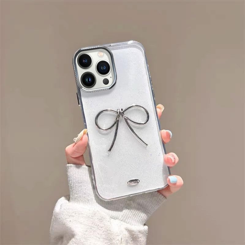 Apple iPhone 13 Pro Max ile Uyumlu Kılıf Bow Silikon Kılıf Şeffaf - Görsel 3
