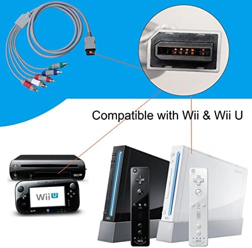 Alternative view of Wii U Multi Out 5RCA 480P HD Ses Video Kablosu 6 Ayaklar için Wii için Bileşen Kablosu